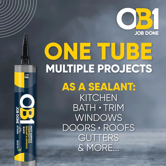 Alt view image 5 of 7 - Universal Caulk Sealant & Adhesive Black 10.1oz | Professional Grade Premium All-in-One Advanced Hybrid 2-in1 | Water Resistant Internal & External | Shrink Crack UV & Fade Resistant | 1 Cartridge
