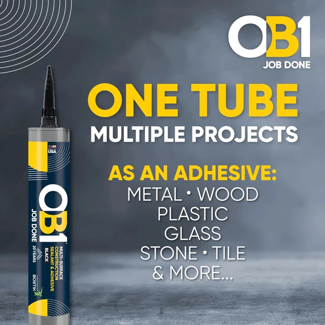 Alt view image 6 of 7 - Universal Caulk Sealant & Adhesive Black 10.1oz | Professional Grade Premium All-in-One Advanced Hybrid 2-in1 | Water Resistant Internal & External | Shrink Crack UV & Fade Resistant | 1 Cartridge