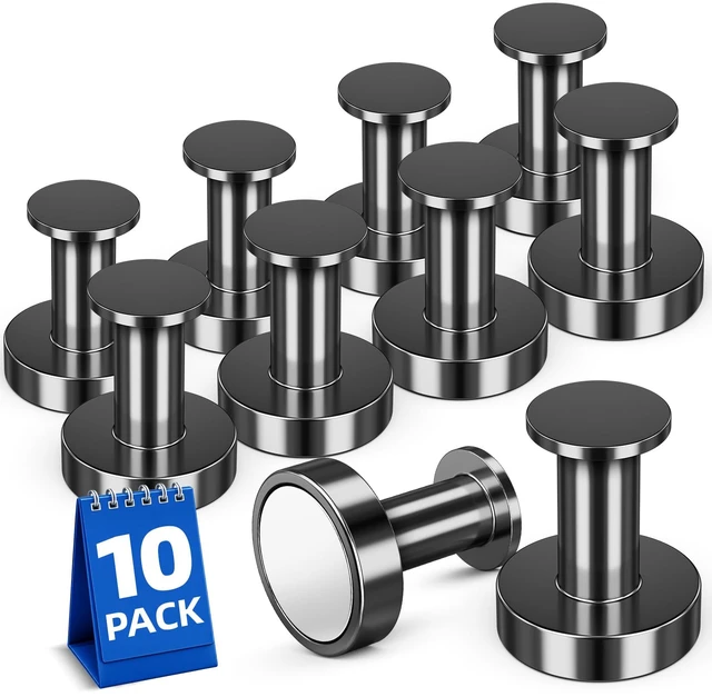 Main image of 10 Pack Magnetic Hooks for Cruise Cabins, Heavy Duty Cruise Magnets Black Magnetic Hook, Magnet Hooks Heavy Duty for Refrigerator, Camping, Cruise Cabin Organizers, Kitchen, Basement Workshop