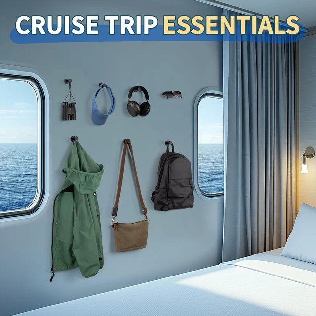 Alt view image 2 of 7 - 10 Pack Magnetic Hooks for Cruise Cabins, Heavy Duty Cruise Magnets Black Magnetic Hook, Magnet Hooks Heavy Duty for Refrigerator, Camping, Cruise Cabin Organizers, Kitchen, Basement Workshop