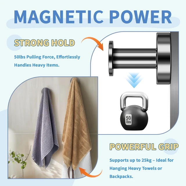 Alt view image 7 of 7 - 10 Pack Magnetic Hooks for Cruise Cabins, Heavy Duty Cruise Magnets Black Magnetic Hook, Magnet Hooks Heavy Duty for Refrigerator, Camping, Cruise Cabin Organizers, Kitchen, Basement Workshop