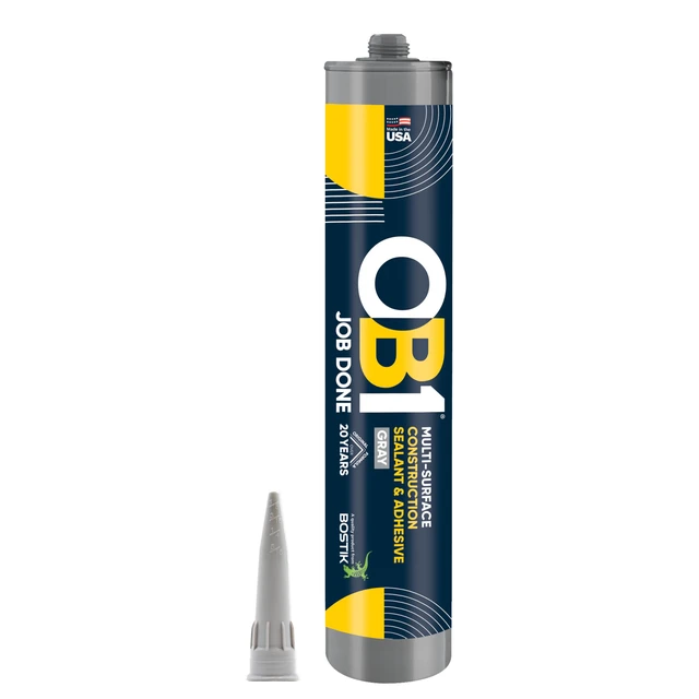 Alt view image 2 of 7 - Universal Caulk Sealant & Adhesive Gray 10.1oz | Professional Grade Premium All-in-One Advanced Hybrid 2-in1 | Water Resistant Internal & External | Shrink Crack UV & Fade Resistant | 1 Cartridge