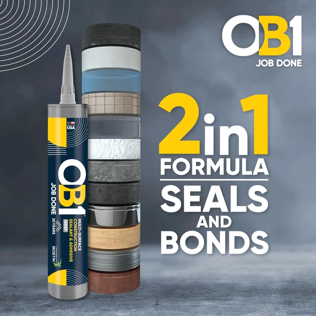 Alt view image 3 of 7 - Universal Caulk Sealant & Adhesive Gray 10.1oz | Professional Grade Premium All-in-One Advanced Hybrid 2-in1 | Water Resistant Internal & External | Shrink Crack UV & Fade Resistant | 1 Cartridge