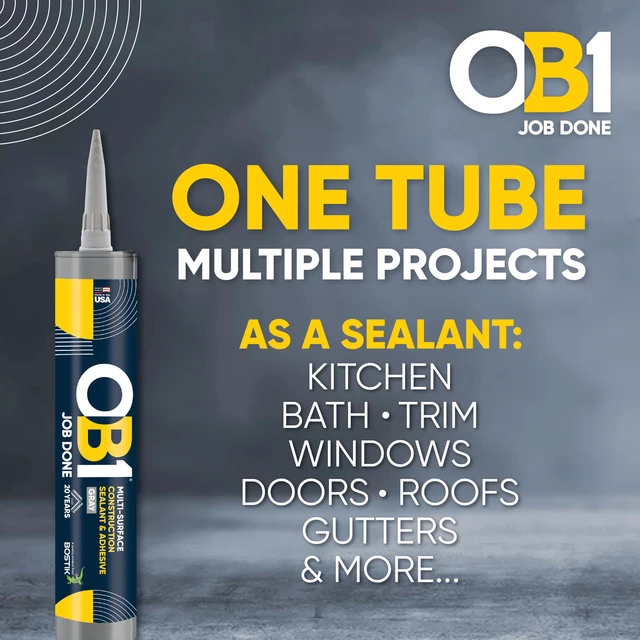 Alt view image 5 of 7 - Universal Caulk Sealant & Adhesive Gray 10.1oz | Professional Grade Premium All-in-One Advanced Hybrid 2-in1 | Water Resistant Internal & External | Shrink Crack UV & Fade Resistant | 1 Cartridge