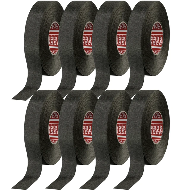 Main image of 8 Tesa 51036 PET Cloth High Heat Electrical Tape for Wire Harness, Cables for Automotive Engine, Protect Against High Temperature, Abrasion, Chemical & Fluid | Flame Retardant | Black