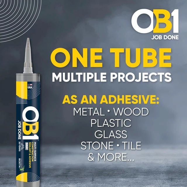 Alt view image 6 of 7 - Universal Caulk Sealant & Adhesive Gray 10.1oz | Professional Grade Premium All-in-One Advanced Hybrid 2-in1 | Water Resistant Internal & External | Shrink Crack UV & Fade Resistant | 1 Cartridge