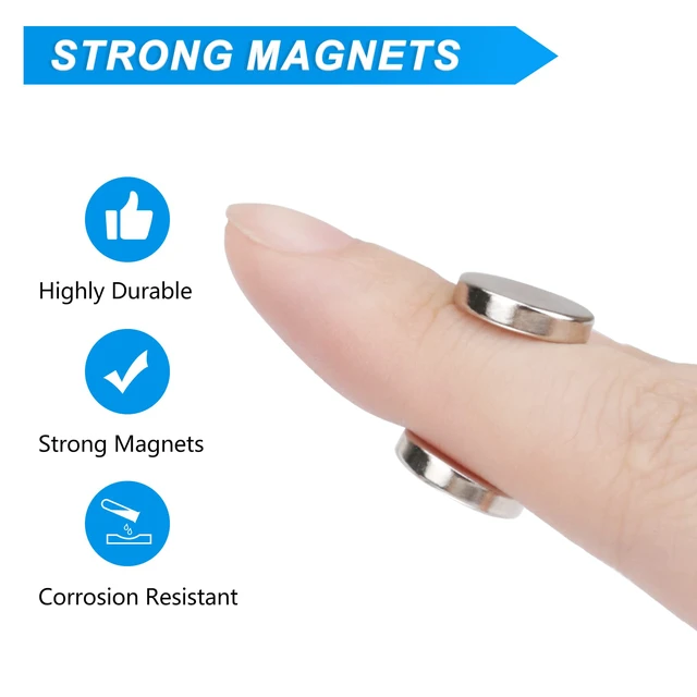 Alt view image 2 of 6 - 50Pcs Strong Neodymium Magnets, 15x2mm Small Refrigerator Magnet Round Rare Earth Disc Magnets for Crafts, Whiteboard, Scientific Models, Dry Erase Board, Office