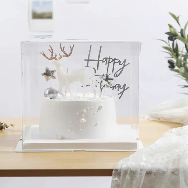 Alt view image 4 of 7 - 6Pcs clear cake Box with Ribbon, 8 X 8 X 9inch tall cake box,8inch Bakery Take Out Transport Containers Clear Gift Boxes for Wedding, Birthday, Party