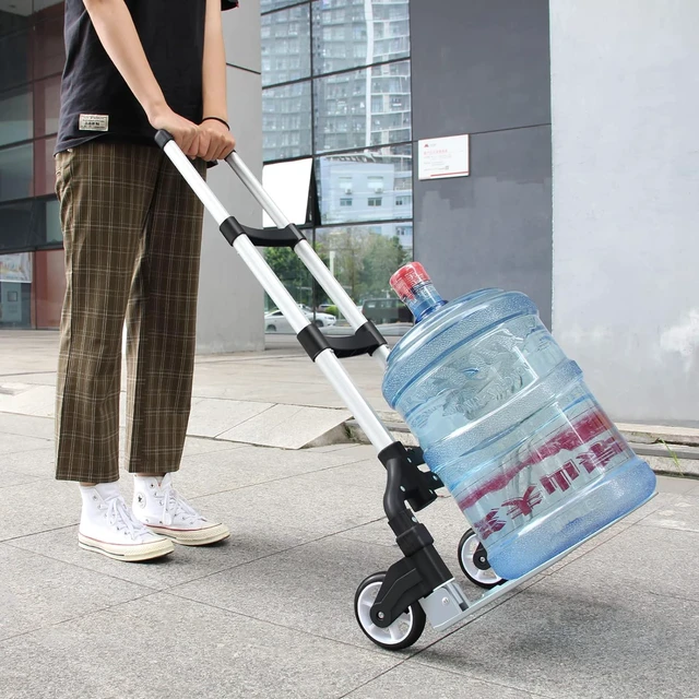 Alt view image 7 of 7 - Folding Hand Truck Aluminum Portable Folding Hand Cart 180lbs Capacity Hand Cart and Dolly Ideal for Home, Auto, Office,Travel Use,Black