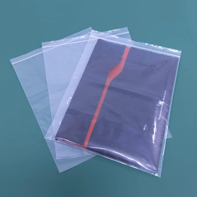 Alt view image 5 of 5 - 200 Count - 10" x 13" Clear Zip Bags - 2 Mil Reclosable Zip Plastic Poly Bags with Lock Seal Zipper for Clothing, T-Shirt, Prints, Photos, Documents