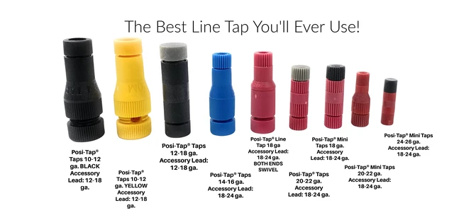 Alt view image 3 of 5 - Posi-Tap taps 10-12 ga.Black. Pack of 15. Posi Taps The Best Line Tap Youll Ever Use! (Choose Your Gauge Size and Amount) (15, 10-12 black)