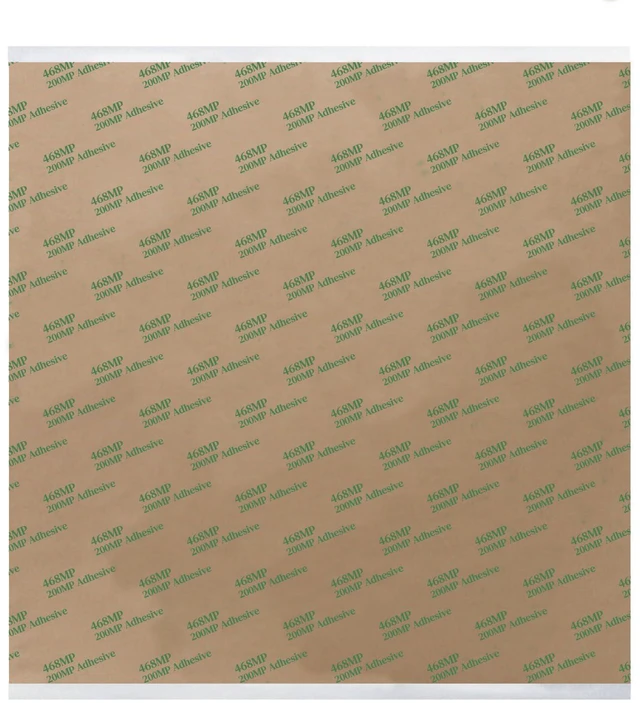 Main image of 468MP Double Sided Adhesive Transfer Tape Sheets - 10 x 10 in 5-Pack, Acrylic Adhesive, High Temp Up To 400F, Bonds Plastic and Metal