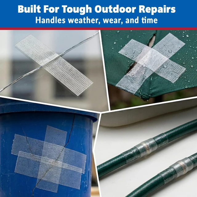 Alt view image 4 of 7 - Clear Repair Tape 2 x 20 Yards Semi-Transparent Waterproof Duct Tape for Discreet Repairs, Sealing & Patching Heavy Duty, Weather Resistant (Pack of 3)