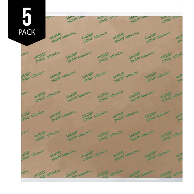 Alt view image 6 of 6 - 468MP Double Sided Adhesive Transfer Tape Sheets - 8 x 8 in 5-Pack, Acrylic Adhesive, High Temp Up To 400F, Bonds Plastic and Metal