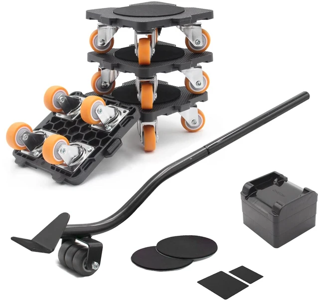 Main image of Furniture Mover with Wheels & Aux. Lifter-Connect Bearing Wheel Dolly 360° Rotation Wheels Furniture Dolly for Moving Sliding Heavy Furniture, Appliances, 660 LB Max Load Capacity