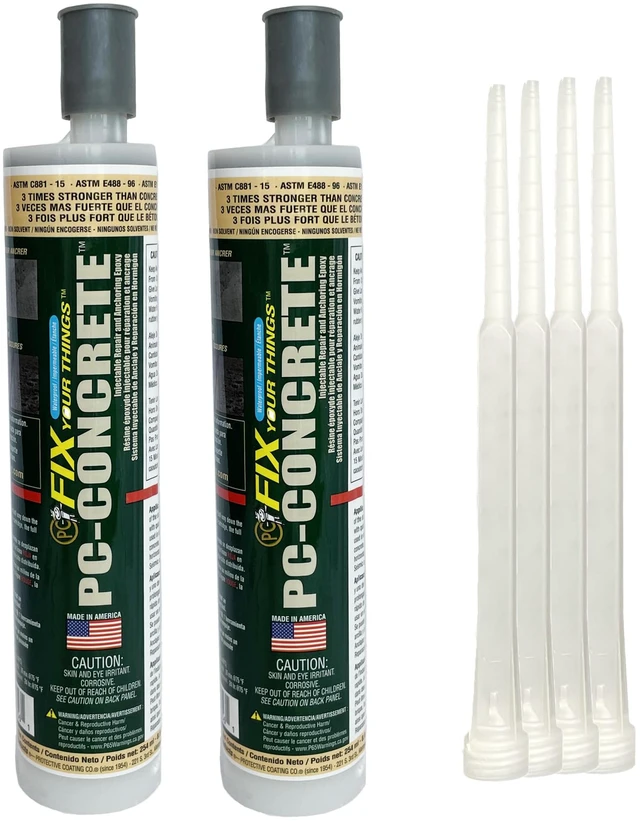 Main image of Concrete Two-Part Epoxy Adhesive Paste for Anchoring and Crack Repair, 8.6 oz Cartridge, Gray (2-Pack)