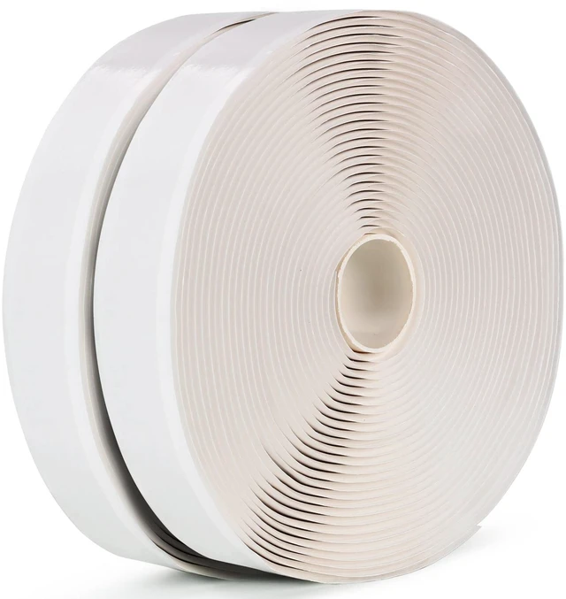 Main image of Butyl Tape 1 Inch x 33 Feet White 2 Pack Leak Proof Waterproof Seal Strong Adhesion, Non-Hardening, Weather Resistance, Instant Seal for RV Roof Boat Repairs, Fits Most Surfaces, Easy Install