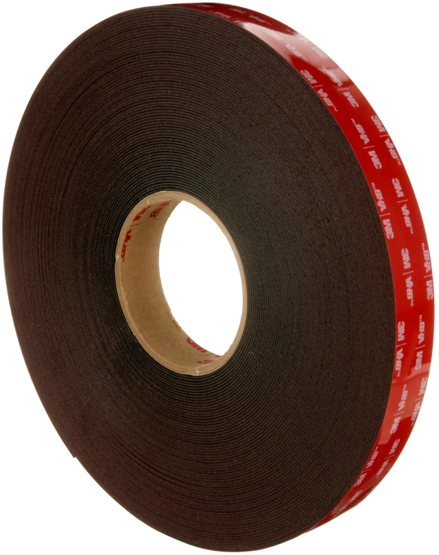 Main image of VHB Heavy Duty Mounting Tape 5952, Black, 3/4 in x 15 yd, 45 mil, 1 Roll Double-Sided Acrylic Foam Tape, Heavy Duty, Industrial Mounting Tape