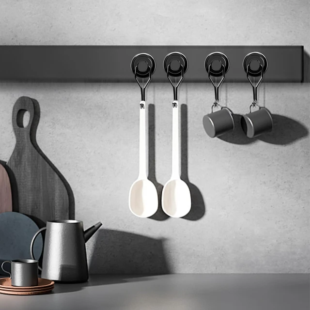 Alt view image 7 of 7 - Magnetic Hooks 6 Pack 120Lbs Heavy Duty Neodymium Magnet Hook Black Magnetic Swivel Hooks for Hanging Rust Proof Strong Magnets with Hook for Storage