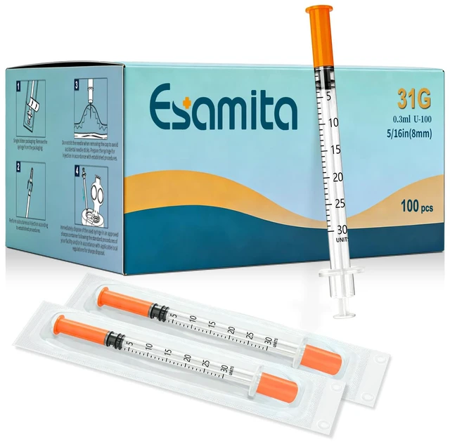 Main image of 0.3 ml 31G 5/16" (8 mm), Individual Package, 100 Pcs