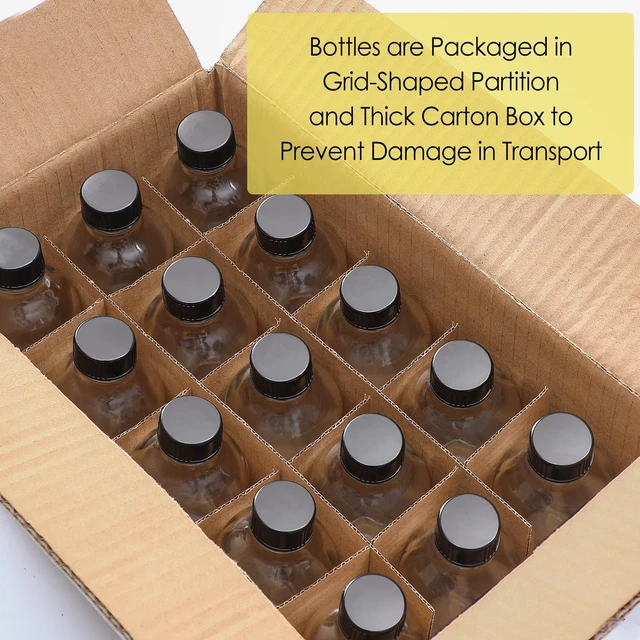 Alt view image 5 of 7 - 15 Pack, 4 oz Small Clear Glass Bottles with Lids & 4 Stainless Steel Funnels - 120ml Boston Sample Bottle for Potion, Juice, Wellness, Ginger Shots, Whiskey, Liquids - Mini Travel Essential Bottles