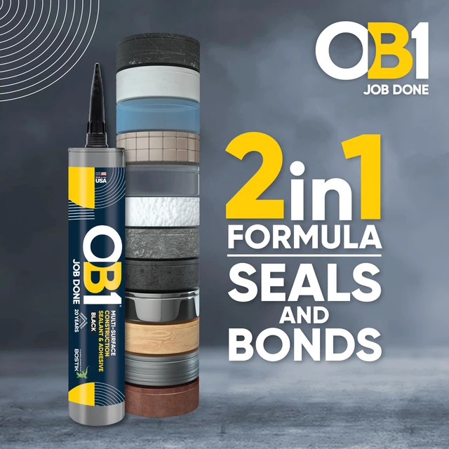 Alt view image 3 of 7 - Universal Caulk Sealant & Adhesive Black 10.1oz | Professional Grade Premium All-in-One Advanced Hybrid 2-in1 | Water Resistant Internal & External | Shrink Crack UV & Fade Resistant | 1 Cartridge