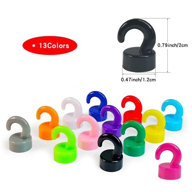 Alt view image 7 of 7 - Magnetic Hooks Small But Strong,50 Pack Heavy Duty Tiny,Black Magnets Hooks for Hanging String Light, Ornaments, Jewelry, Keys. Mini Magnetic Hooks for Fridge, Garage, Cabinet