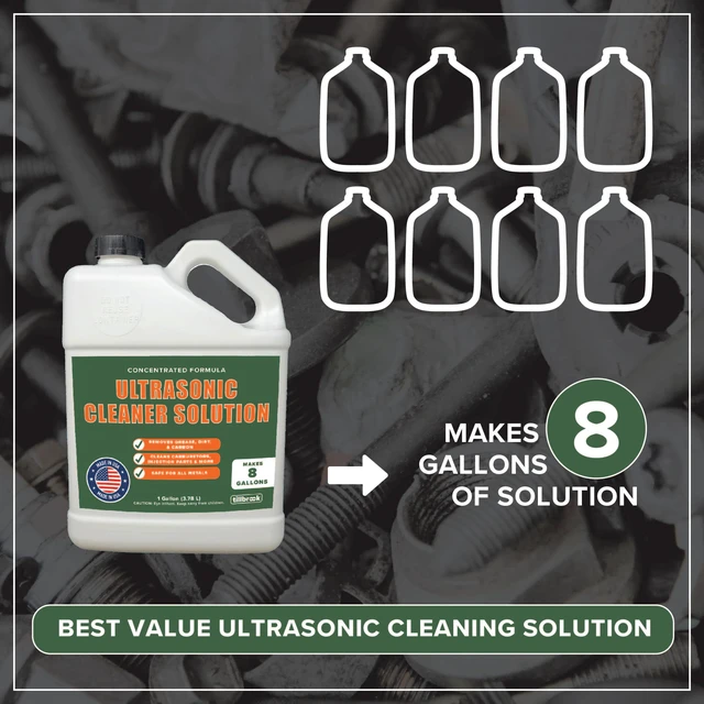 Alt view image 4 of 6 - Ultrasonic Cleaner Solution, Makes 8 Gallons, for Auto Parts, Made in USA Concentrated Ultrasonic Carburetor Cleaner - 128 oz - Safe for Most Metals - Removes Grease & Dirt