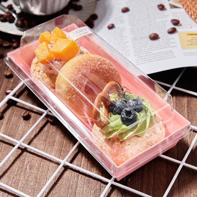 Alt view image 5 of 7 - Charcuterie Boxes with Clear Lids, 7.5x3.3 Inches, 100 Pack, Pink To Go Paper Food Containers, Disposable Bakery Treat Boxes, For Desserts, Cookie, Pastry, Sandwich, Cupcakes, Strawberries