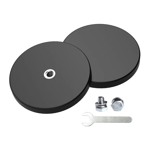 Main image of 2 Pieces Strong Rubber Coated Mounting Magnets 65 LB Anti-Scratch & Anti Corrosion Over 65 LB Adhesive Power, 1/4"-20 Stainless Steel Thread Hole with Bolts for PTZ, Camera