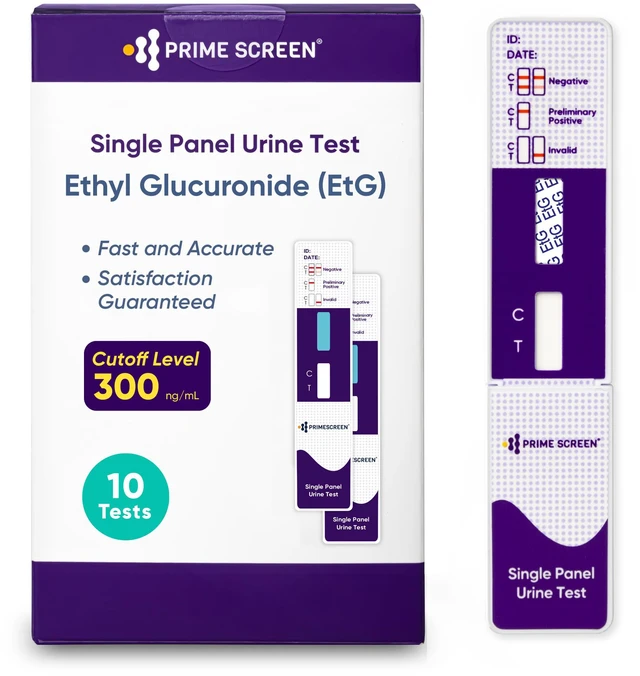 Main image of Alcohol ETG Urine Test 10 Pack - at Home Rapid Testing Dip Card Kit - 80 Hour Low Cut-Off 300 ng/mL - WETG-114