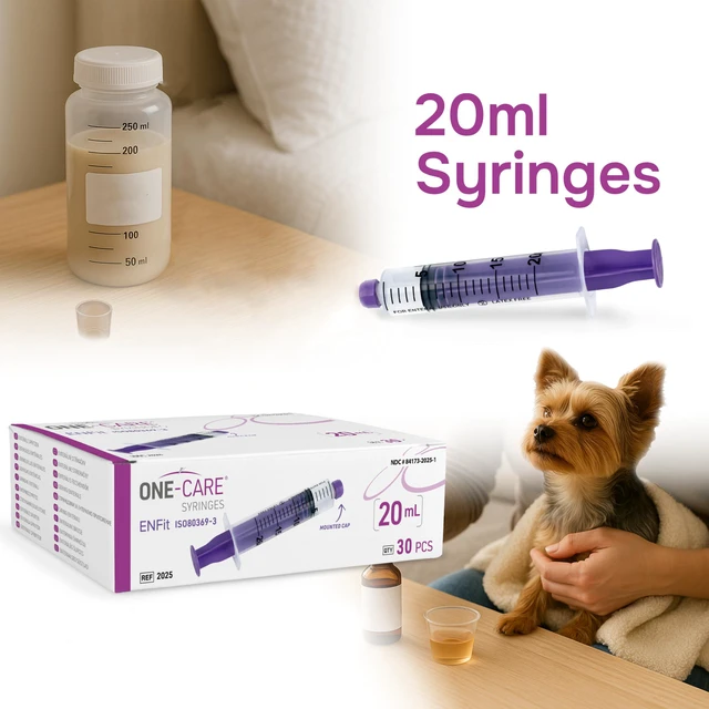 Alt view image 3 of 7 - Syringes 20ml ENFit-type with Mounted Cap, Sterile Feed, Lab 30/bx Blister-Packed, Accurate Measurement, Precise Graduation for Optimal Liquid Dosing, Stable Plunger with Safe Backstop