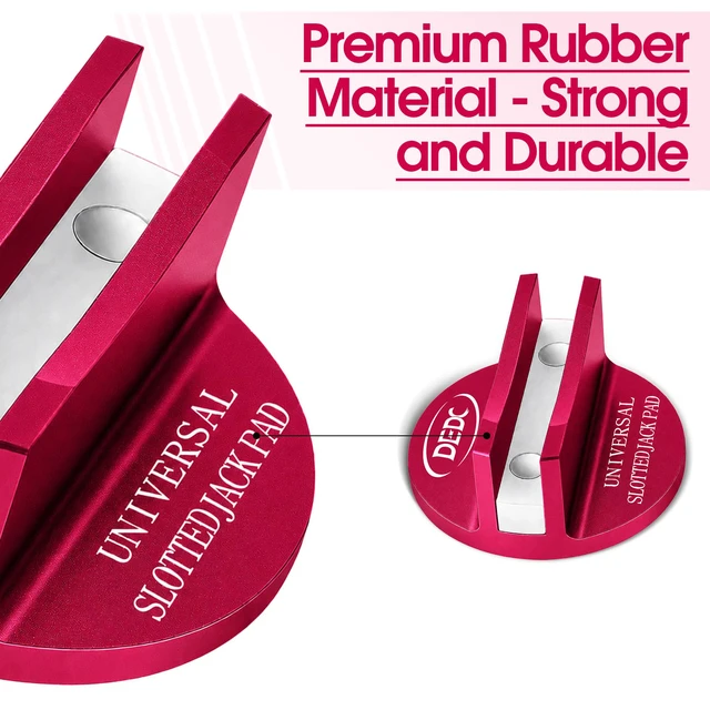 Alt view image 3 of 7 - Pink Universal Aluminum Pinch Weld Jack Pad with Grooved Magnetic Jack Adapter & Frame Protector for Oil Change Tire Change, Fits Car SUV Truck Pickup Sedan MPV Wagon, Garage Mechanic Tools