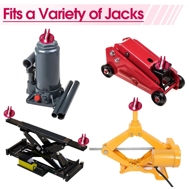 Alt view image 7 of 7 - Pink Universal Aluminum Pinch Weld Jack Pad with Grooved Magnetic Jack Adapter & Frame Protector for Oil Change Tire Change, Fits Car SUV Truck Pickup Sedan MPV Wagon, Garage Mechanic Tools