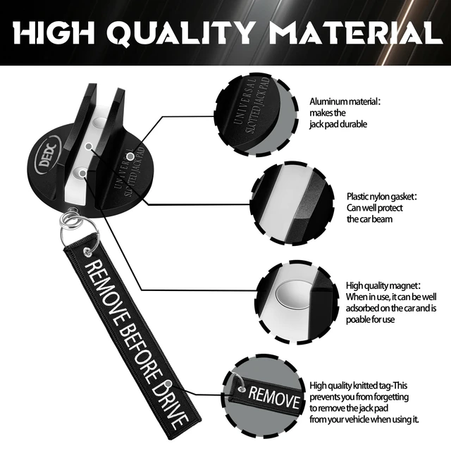 Alt view image 4 of 7 - 2Pcs Black Universal Aluminum Magnetic Grooved Pinch Weld Jack Pad Frame Rail Jack Pad Adapter for Tire Changes and Oil Changes, Fits Pickup Car Sedan MPV Wagon, DIY Mechanics Home Garages