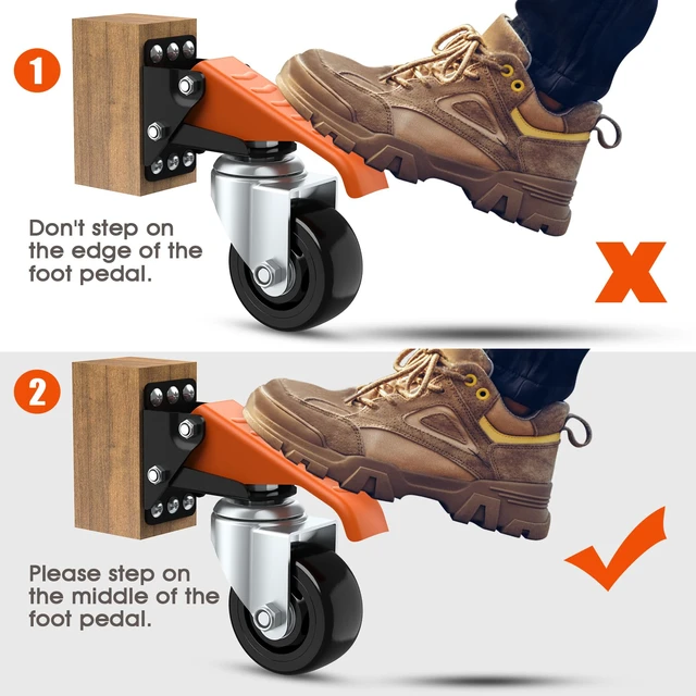 Alt view image 6 of 7 - Workbench Casters Wheels Kit Retractable Casters Set of 4, 920Lbs 3" extra heavy duty side mount lifting caster, adjustable stepdown castors 4-pack for table, work bench leg & shop equipment