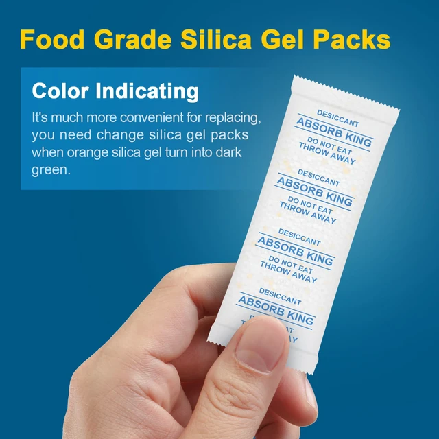 Alt view image 3 of 7 - Silica Gel Packets 500 Packs 5 Gram Moisture Absorbers Food Grade Silica Packets, Premium Desiccant Packs for Storage, Color Indicating Desiccant for Spices, Jewelry, Shoes, Electronics, Tool Box