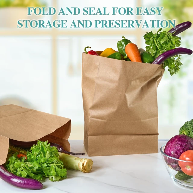 Alt view image 6 of 7 - 100 Count 57 LB Paper Grocery Bags, Large Brown Kraft Bags Bulk Heavy Duty Kraft Paper,Grocery Shopping,Restaurant Take Out,Retail Bags,Trash Yard Waste,Lawn Clean Up,Yard Waste Bags