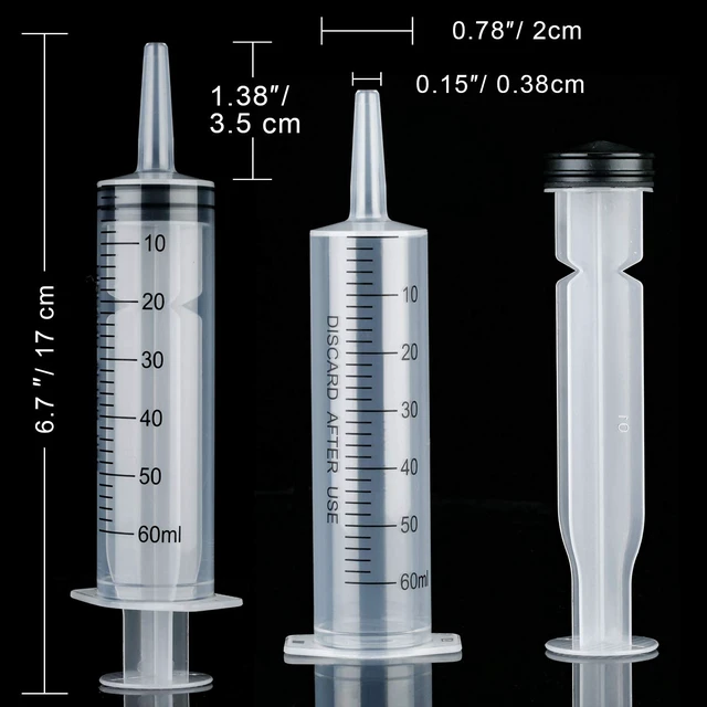 Alt view image 2 of 7 - 10 Pack Plastic Syringes Without Needle for Epoxy Resin,60 Ml Measuring Syringe for Precise Measuring, Epoxy Applicator in Resin Crafts Labs Pet Feeding Oil Glue liquid Dispensing