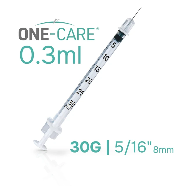 Alt view image 2 of 7 - Syringe 0.3 ml/cc, 30G x 5/16" (8mm), Orange Cap, 100pcs/box Fine Tip, Home & Lab Use, Clear Barrel, Bold Scale, Smooth Plunger Movement with back-end stopper, Leak-Proof Design