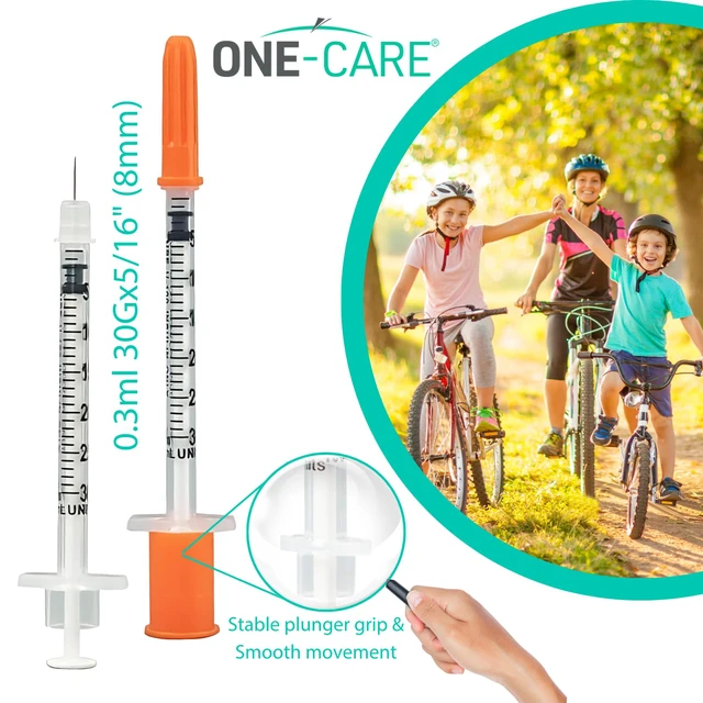 Alt view image 7 of 7 - Syringe 0.3 ml/cc, 30G x 5/16" (8mm), Orange Cap, 100pcs/box Fine Tip, Home & Lab Use, Clear Barrel, Bold Scale, Smooth Plunger Movement with back-end stopper, Leak-Proof Design