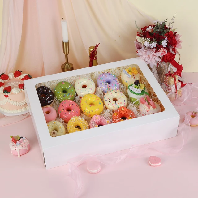 Alt view image 6 of 7 - 6pcs 19x14x4In Large Half Sheet Cake Boxes with Thick Cake Boards Clear Window, White Rectangle Bakery Boxes for Cake Pastry Baking, Cupcake, Muffins, Pie