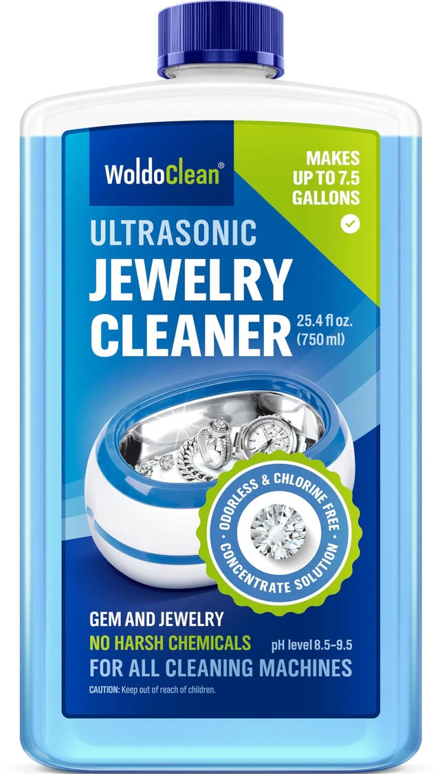 Main image of Ultrasonic Jewelry Cleaner Solution - Liquid Concentrate 8 Gal Silver polish, tarnish remover for gold ring, diamond, sterling, platinum