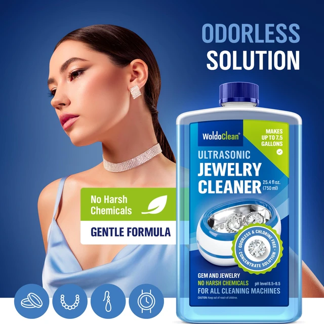 Alt view image 3 of 7 - Ultrasonic Jewelry Cleaner Solution - Liquid Concentrate 8 Gal Silver polish, tarnish remover for gold ring, diamond, sterling, platinum