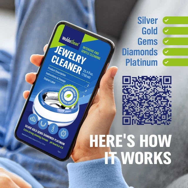 Alt view image 4 of 7 - Ultrasonic Jewelry Cleaner Solution - Liquid Concentrate 8 Gal Silver polish, tarnish remover for gold ring, diamond, sterling, platinum