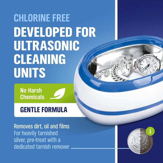 Alt view image 6 of 7 - Ultrasonic Jewelry Cleaner Solution - Liquid Concentrate 8 Gal Silver polish, tarnish remover for gold ring, diamond, sterling, platinum