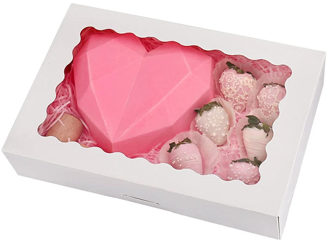 Main image of 50-Pack Bakery Boxes with Window, 12" x 8" x 2.5", Cookie Boxes, Auto-Popup Treat Boxes for Pies, Muffins, Donuts and Pastries (White)