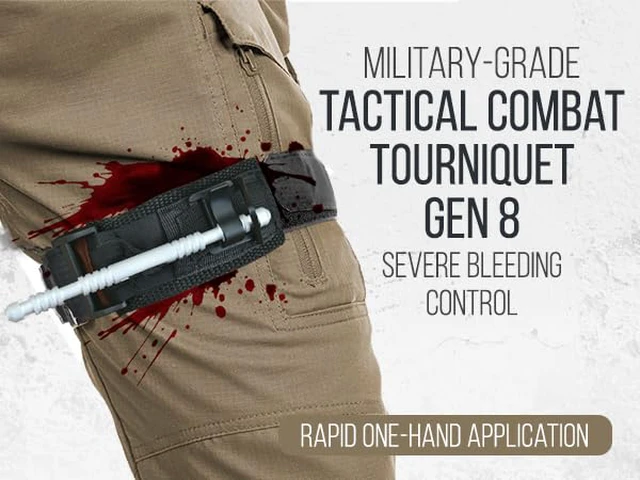 Alt view image 2 of 7 - Military-Grade Tactical Combat Tourniquet - Severe Bleeding Control (Black) | Rapid One-Hand Application, Time-Stamped First Aid, EMS, Law Enforcement, Civilian, Outdoor Survival