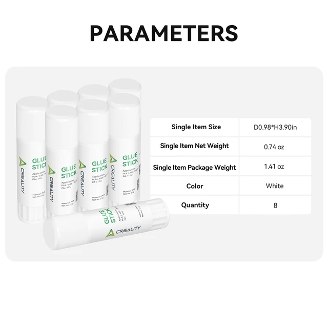 Alt view image 7 of 7 - 3D Printer Glue Sticks for Hot Bed Warping Reducing 3D Printer Bed Adhesive PVP Solid 3D Print Glue Stick 3D Gloop for PLA/ABS/PETG/PC/PA/TPU(Pack of 8)
