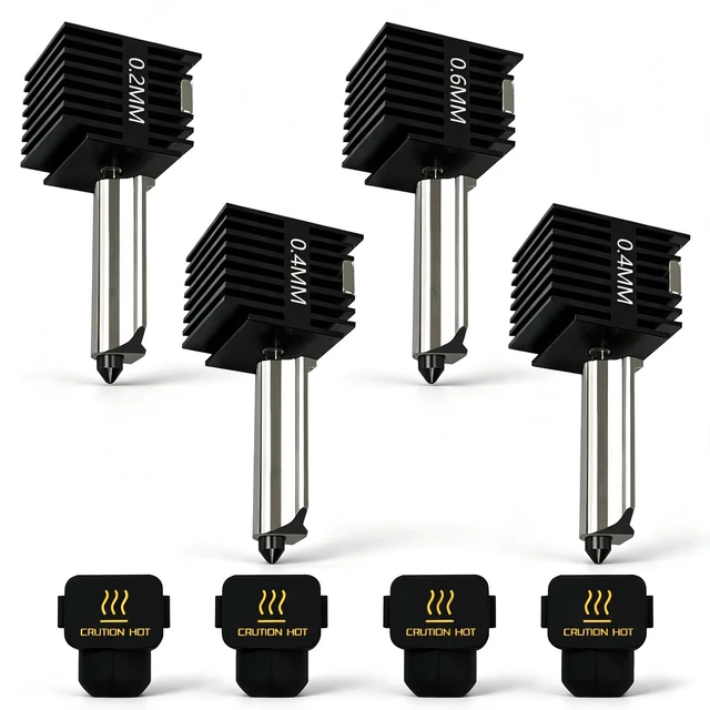Main image of 4Pack 0.2/0.4/0.6mm A1 Mini Hotend Kit for Bambu Lab A1/A2L Nozzle Detachable Hardened Steel Nozzles, Anti-Clogging, 350°C High-Temp Quick Swap, Precision Stable Extrusion for 3D Printer Parts